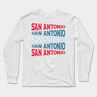 TEXT ART USA SAN ANTONIO Long Sleeve T-Shirt